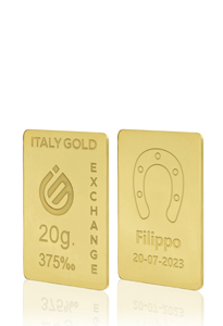 Lingotto Oro Ferro di cavallo portafortuna 9 Kt da 20 gr. - Idea Regalo Portafortuna - IGE Gold